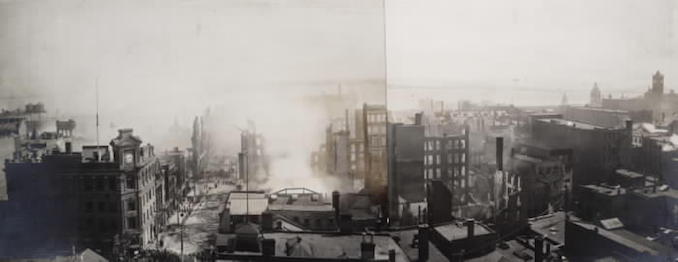 1904 - aftermath of fire, looking s. from s. of King St. W., betw. Yonge & York Sts