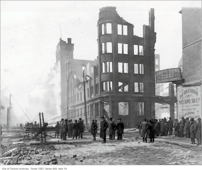 1904 fire ruins, n.w. corner of Bay Street and Wellington Street West