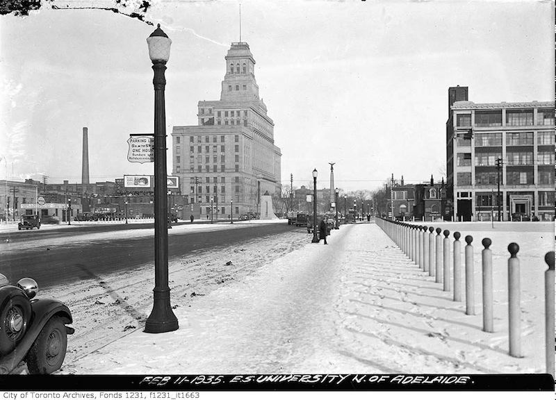 1935 - feb 11 - East side of University Avenue north of Adelaide Street