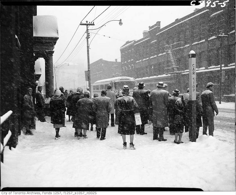 1961 - jan - King Street West near John Street during snow storm