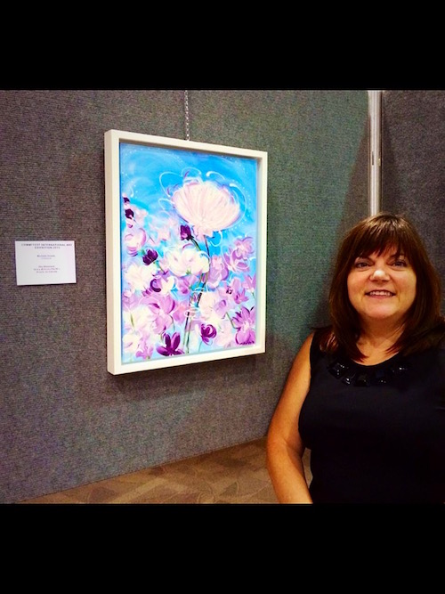 My painting ‘Sky Bloomers’ exhibited at The Rotunda Art Gallery, Toronto Metro Hall, Commffest Global Arts & Film Festival, September 2015