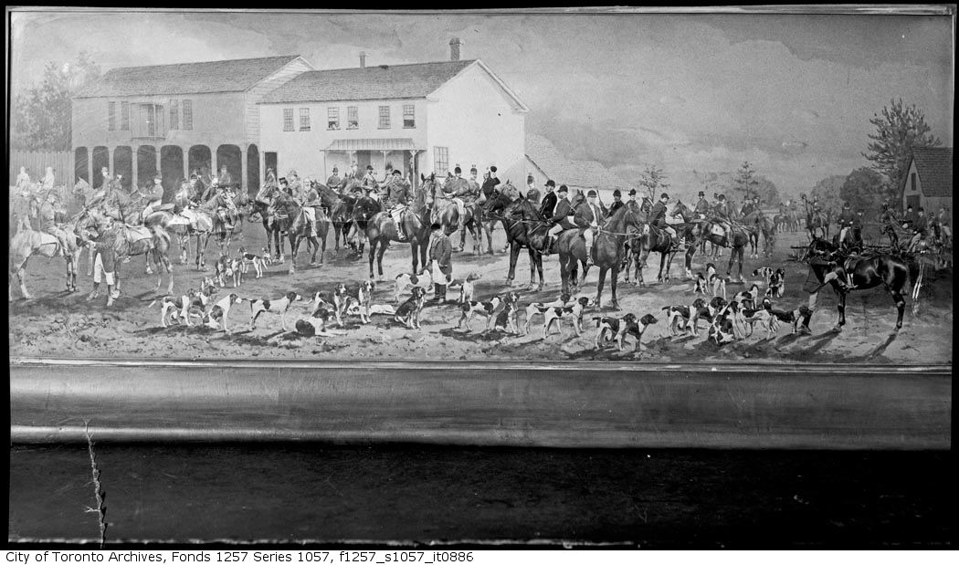 1877 - The Toronto Hunt Club, A Meeting of the Club with the Hounds in 1877 - Hunting Photographs