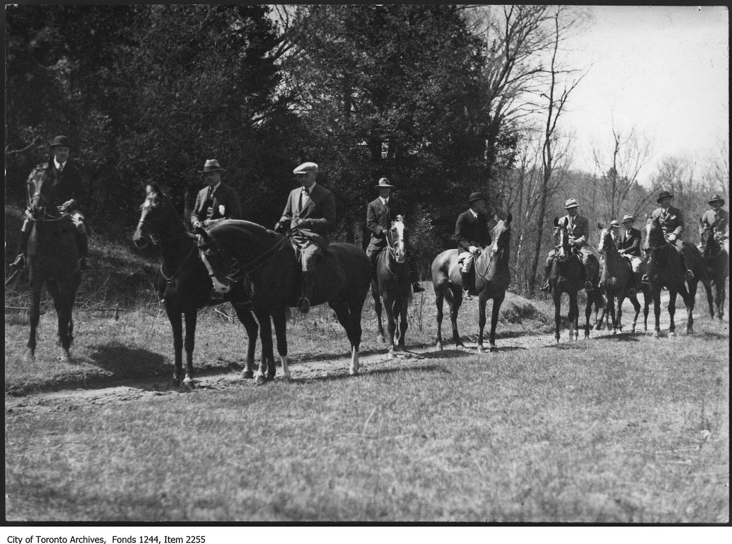 1930 - Hunt Club members on a Sunday morning ride, Armour Heights Ravine