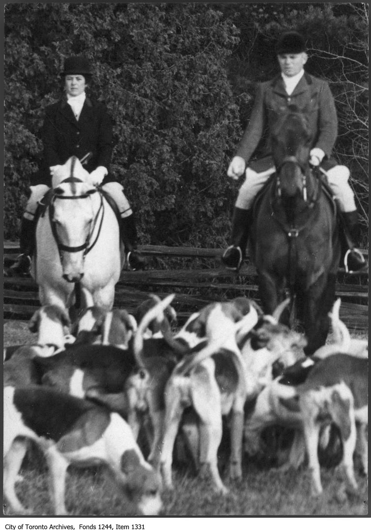 1936? - Mrs. (Augusta) Aemilius Jarvis riding with hounds