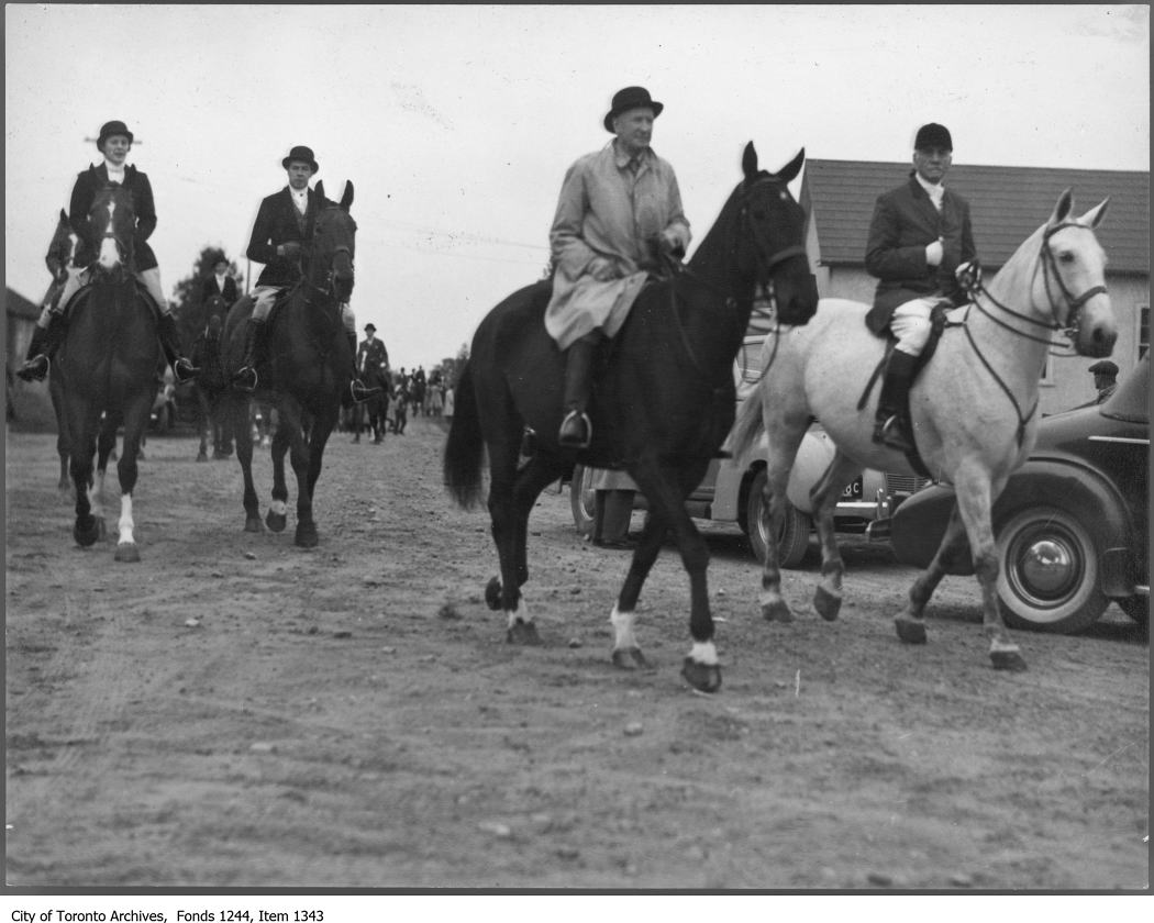 1939 - Aemelius Jarvis (right) and group on Thanksgiving Day Hunt