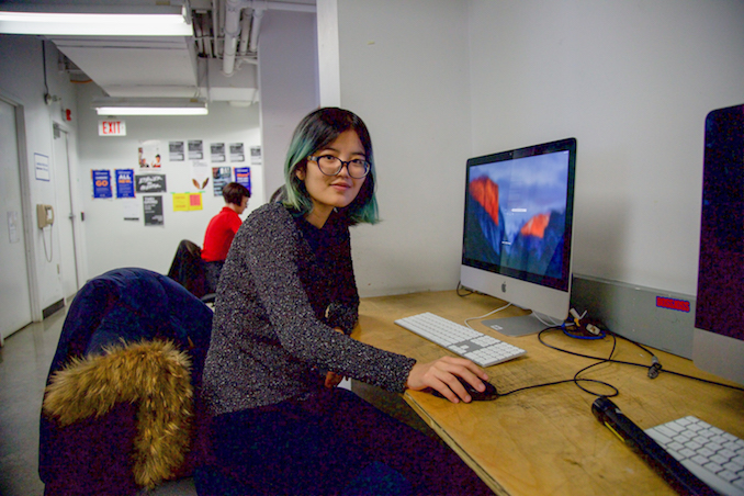 Yuling Chen - Doing homework at OCAD Computer Lab