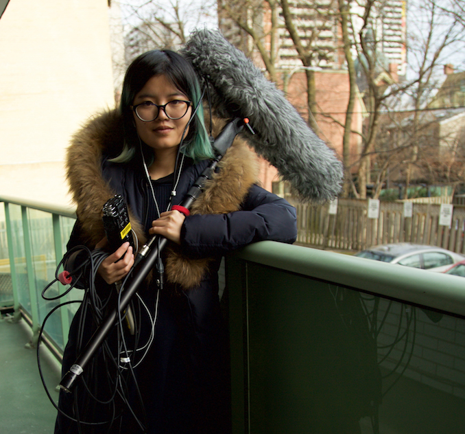 Recording ambient sound for a video at an apartment complex