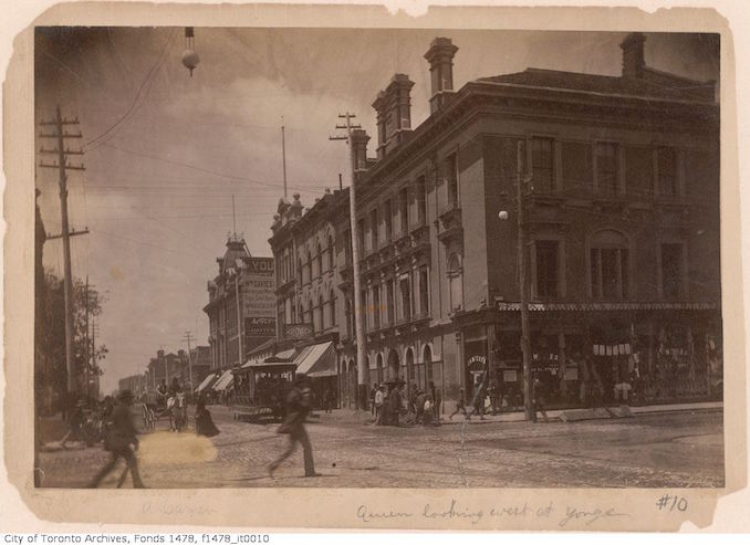 1890 - Queen Street West looking west from Yonge Street