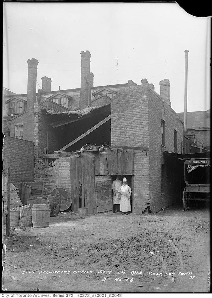 1923 - Rear of 309 Yonge Street