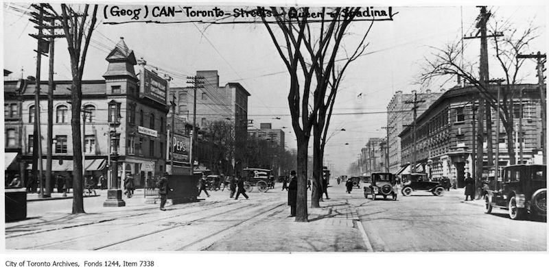 1926 - Spadina Avenue at Queen Street, looking north