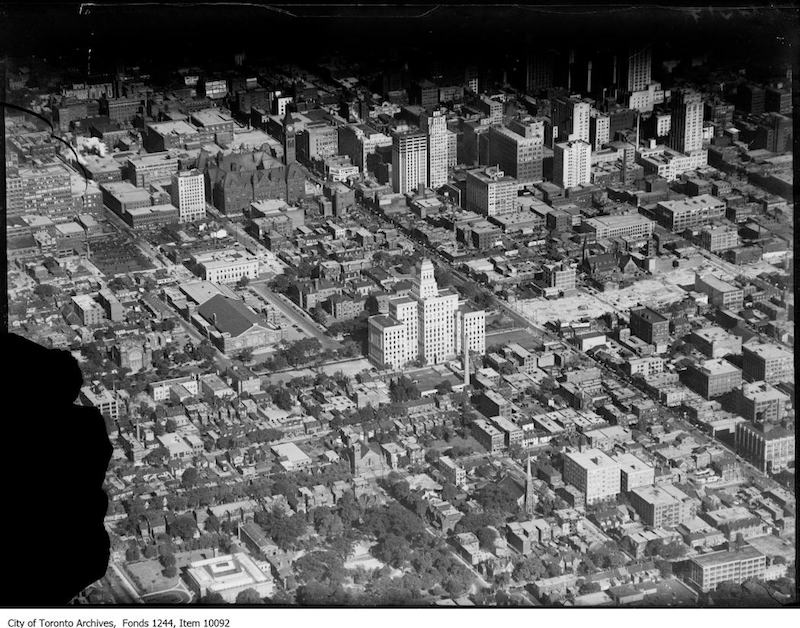 1930 - Aerial view of downtown from the northwest