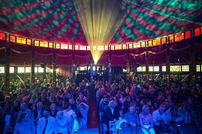 The Spiegeltent is a 1920s heritage travelling pavilion - a tent of mirrors!