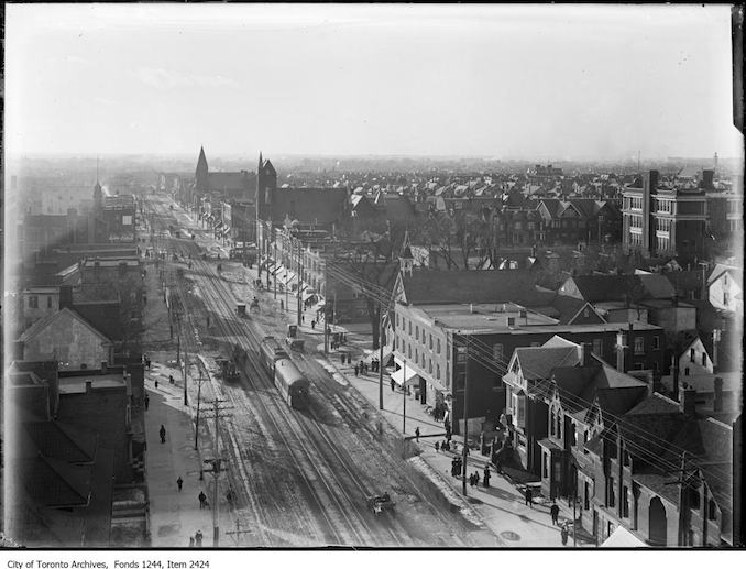 1911 - College Street from firehall tower, looking west