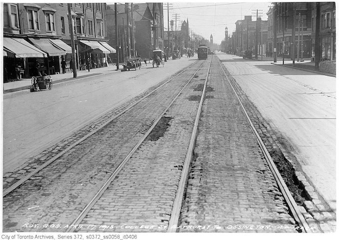 1915 - April 17 - College St. - Bathurst to Ossington Old Track copy