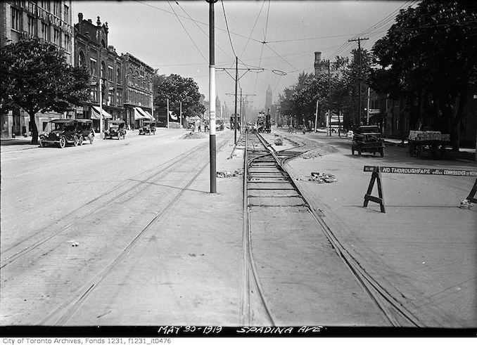 1919 - May 30 - Spadina Avenue looking north to College Street