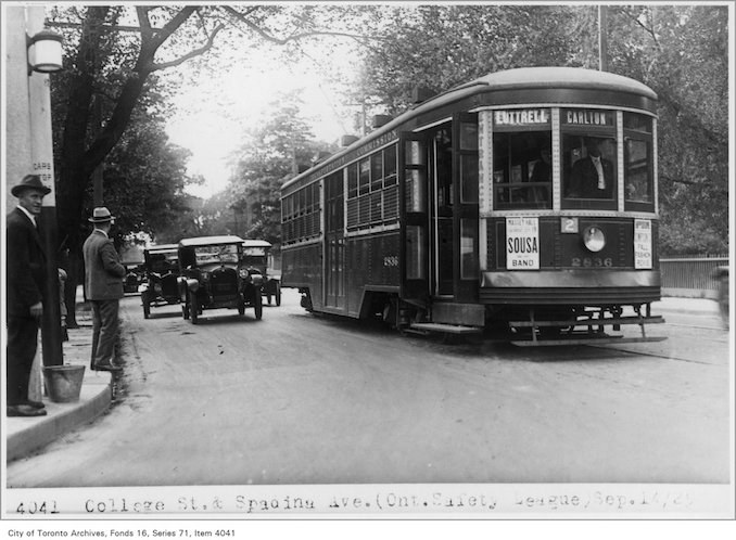 1925 - Sept 14 - College St and Spadina Ave, (Ontario Safety League)