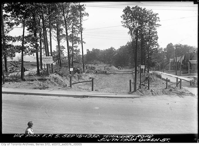 1932 - Sept. 15 - temporary road south from Queen Street