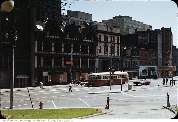 1963 - Queen Street West, south side, opposite City Hall at Bay Street