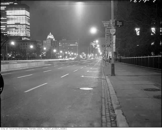 1969 - Nov 8 - University Avenue, looking south from north of Queen Street West