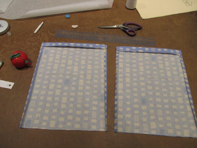 Make Den Sewing Project - drawstring bag layout.