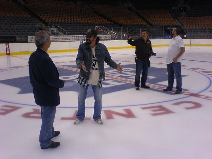 On the ice at the Air Canada Center laying out a shot for Breakaway.