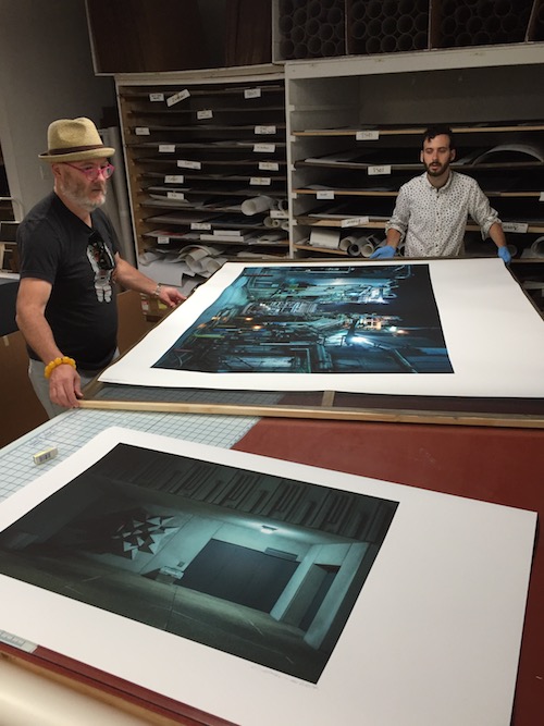 Checking final prints.