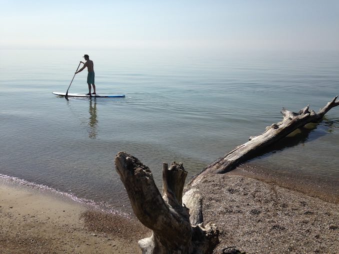 In the summer I try to get out on the lake whenever possible, paddle boarding is a great relaxer and a great place to think about new ideas. 