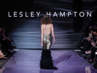 The Final Model at the LESLEY HAMPTON runway show for Fall Winter 2017 at Toronto Women's Fashion Week.