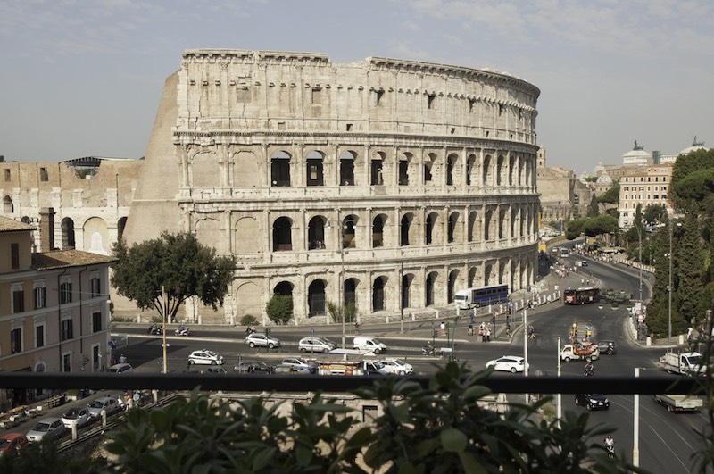 View of the Colosseum as seen from Aroma, Palazzo Manfredi’s Michelin Star restaurant 