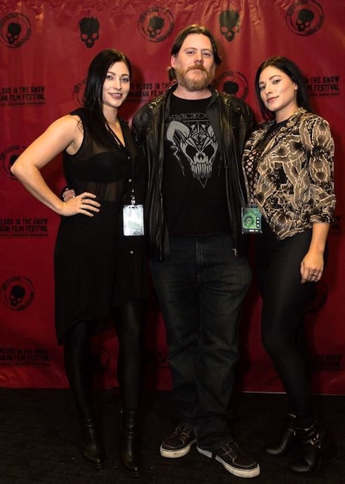 Ryan M. Andrews with the Strain twins at the Blood in the Snow Canadian Film Festival