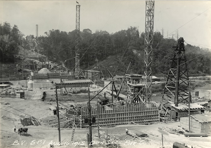 1915 - August 16 - Bloor Street Viaduct under construction, looking west