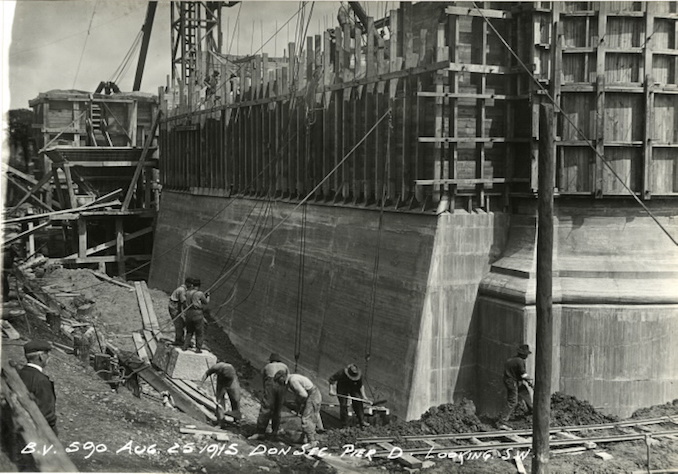 1915 - August 25 - Bloor Street Viaduct under construction, showing pier D