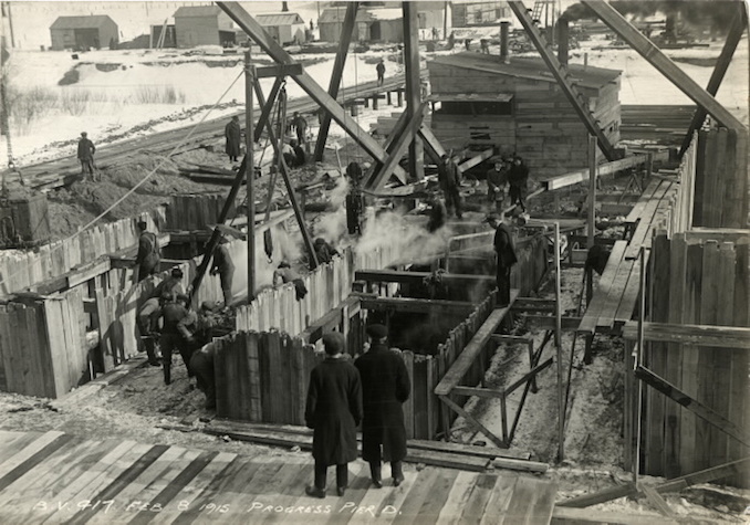 1915 - February 8 - Bloor Street Viaduct under construction, Pier D