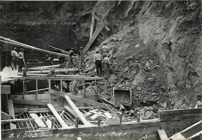 1915 - July 12 - Construction workers on the Bloor Street Viaduct, July 12