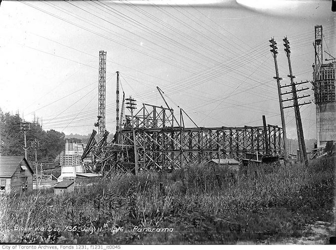 1916 - July 11 - Bloor Viaduct construction, Don Section