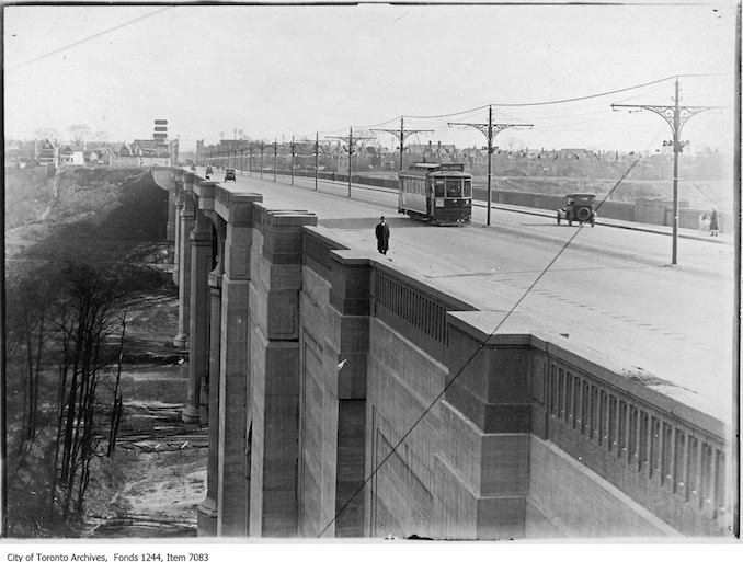 1920 - Bloor Viaduct, looking east to Broadview Avenue