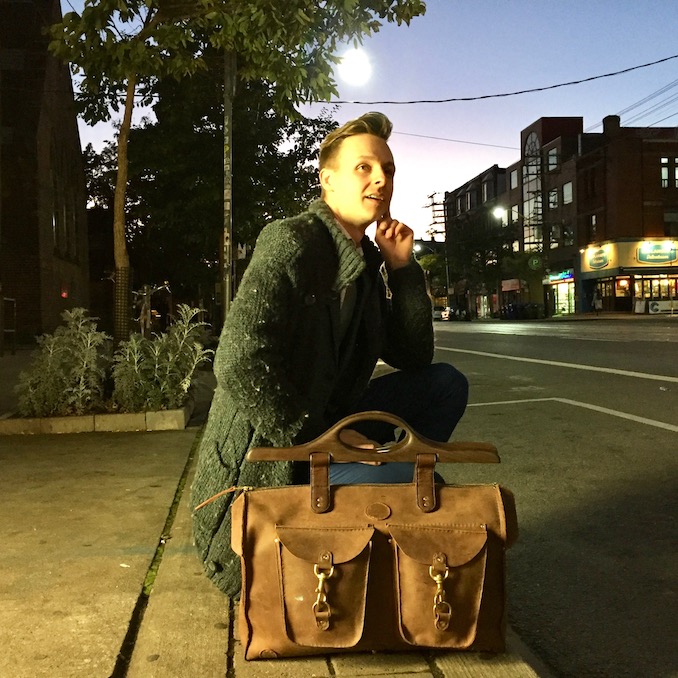 Longevity is crucial to Thomas’s design philosophy which is why this leather duffle bag is completely stitched by hand. Traditional saddle stitching done by hand is far superior to sewing machine stitches and a bag like this should outlast the original owner. This weekender bag is just the beginning of the diverse leather goods coming out of Hart’s studio.