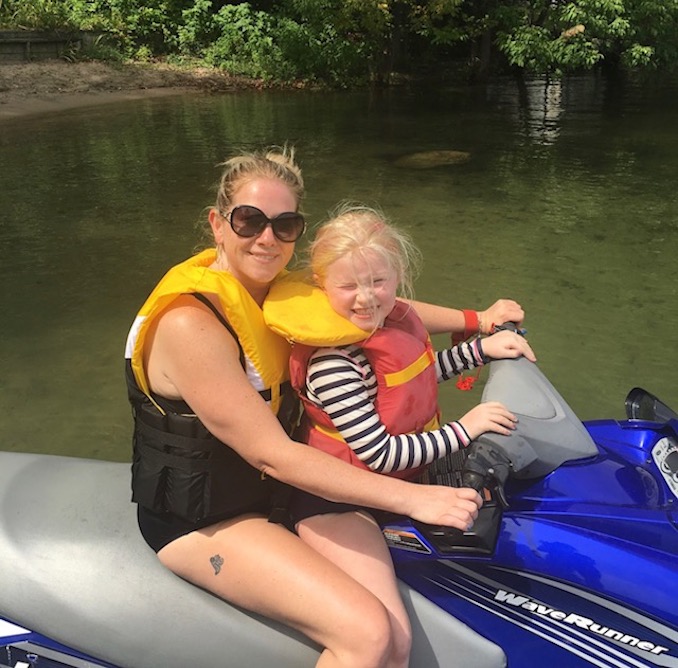 Dawn and daughter, Abigail, vacationing at a cottage (summer 2017)