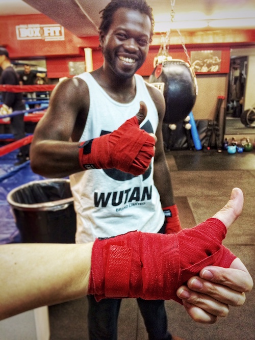 Meeting up at Paul Brown Boxfit with my Muay Thai trainer Mike Ouedraogo (@muayfittoronto)! Time to punch and kick and knee all the things!