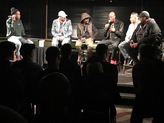 Choclair sitting on a panel talking about the history making track "Northern Touch"