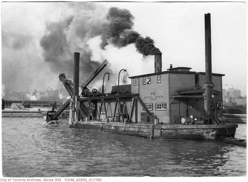 1922 - Toronto waterfront - dredge at work