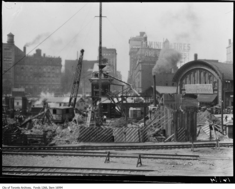 1929 - Viaduct work, view from foot of Yonge Street