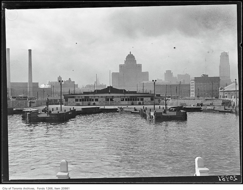 1930 - Toronto waterfront, ferry docks from water