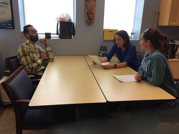 Going over pic details with Nawfal and Susie from The Assembly Hall