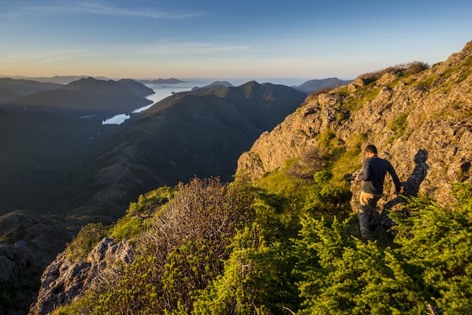 Atop Mount Yatza while on assignment in Gwaii Haanas, British Columbia