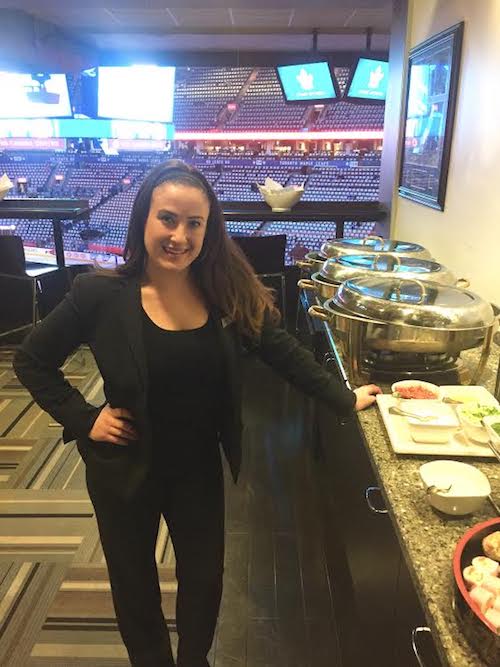 night job as a suite attendant at the Air Canada Centre