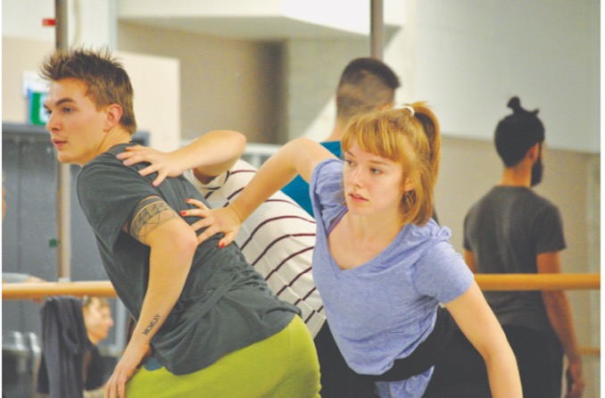 Connor Mitton - Way back in school, working on Yet, a piece choreographed by Heidi Strauss for Ryerson Dances (photo Megan Stephens)