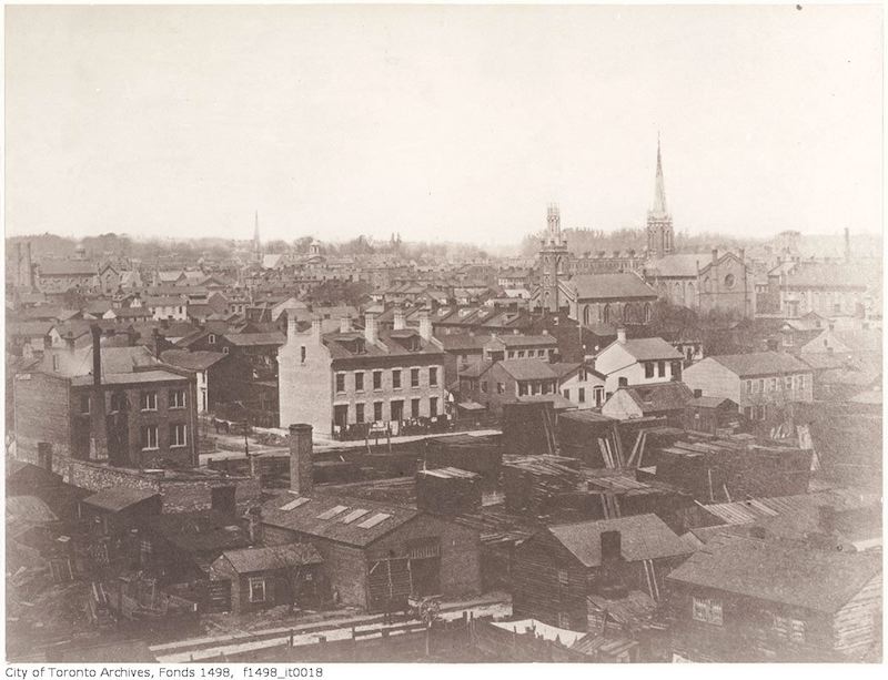 Toronto from the top of the Rossin House Hotel, looking north-east 1856 Toronto