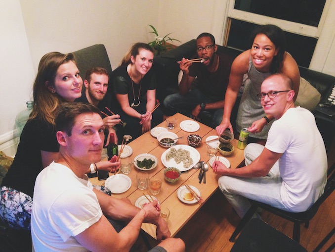 Hosting a dumpling party in my living room! One of my favourite activities.