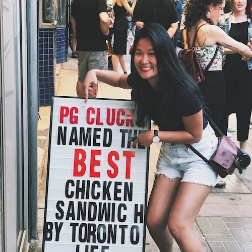 Getting real excited to eat at PG Cluck’s – best fried chicken ever! The sign doesn’t lie.